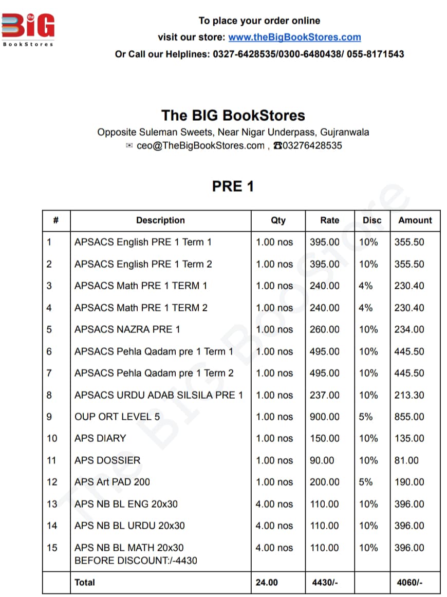 APSACS: CLASS PRE 1 (COMPLETE BUNDLE)