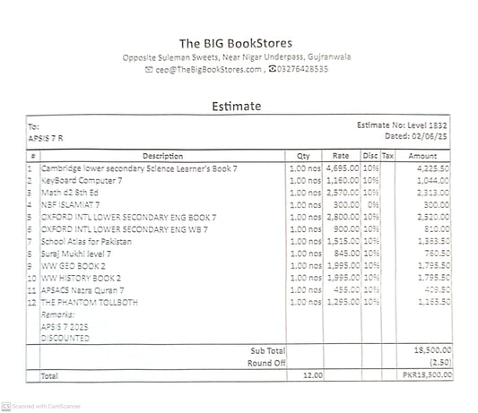 APSIS CLASS 7 COMPLETE BOOK SET
